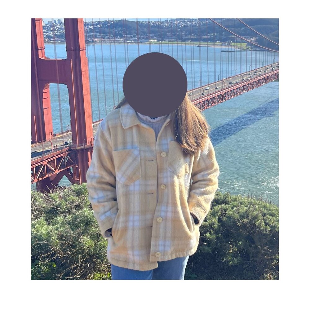 Yellow Plaid Oversized Shacket Coat Size Large